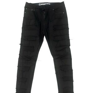 Black Distressed Pants w/ flair bottom